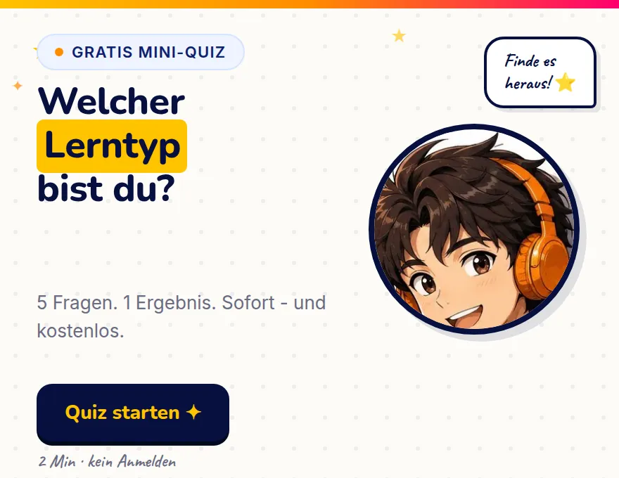 Vorschau des Lerntyp-Quiz von Lele Schuster